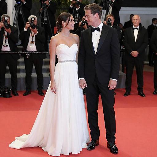 Elegant Couple on Red Carpet at Night