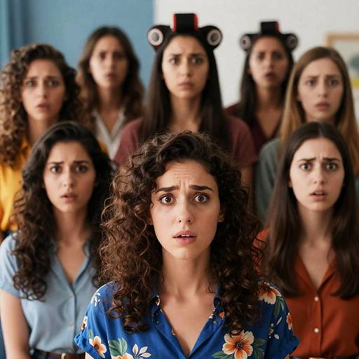 Dynamic Group Portrait of Seven Women