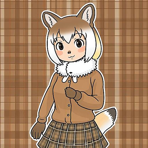 Illustration of Black-tailed prairie dog (kemono friends), kemono friends in the style of Rob ishi
