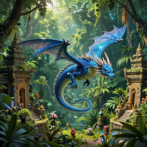 Majestic Dragon in Lush Jungle