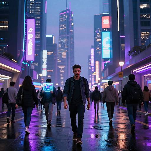 Cyberpunk Cityscape at Dusk