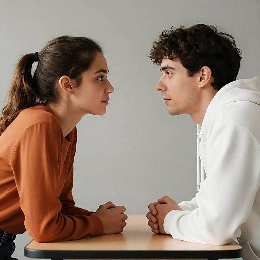 Intense Conversation Between Two Friends