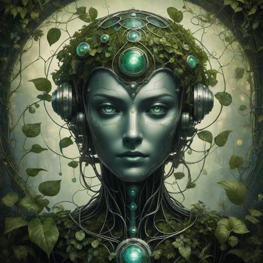 Futuristic Nature-Inspired Female Android