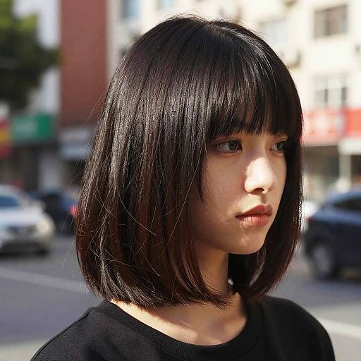 Fashion-Forward Hair with Urban Bokeh