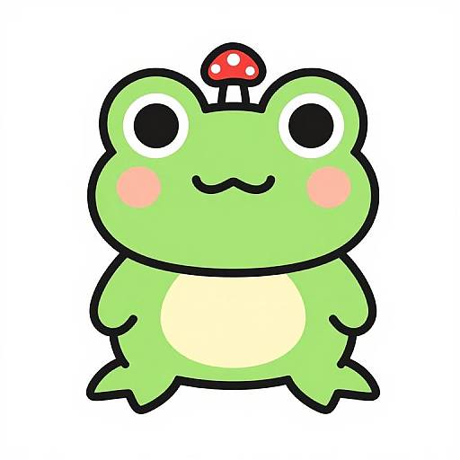 Kawaii Cyberware Frog with Mushroom
