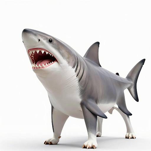 Hybrid Dog with Great White Shark Head