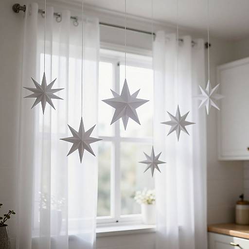 Origami Stars Hanging by Window
