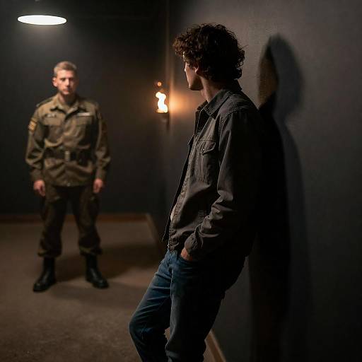 Dimly Lit Tense Standoff Photo