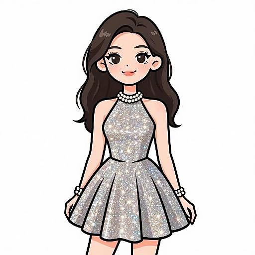 Glamorous Woman in Sparkling Mini Dress