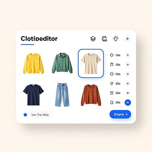 Modern Clothing Editor App Interface