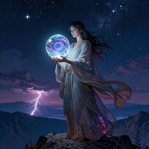 Mystical Seer Visualizing Future Prophecy