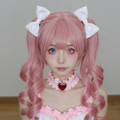 Young Person with Pink Twin Buns