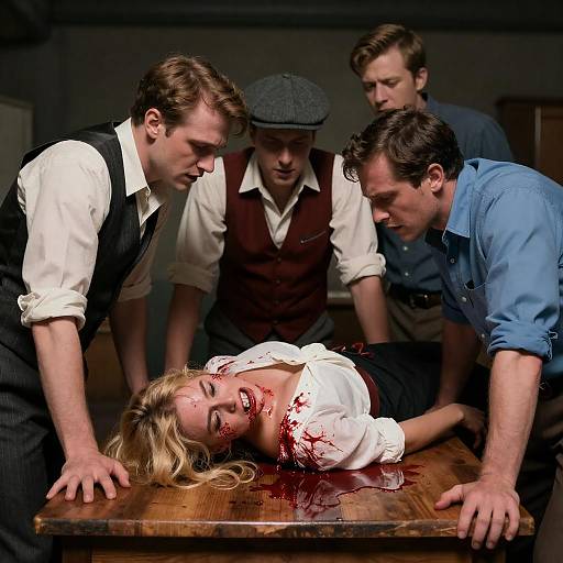 Intense Vintage Scene of Distress