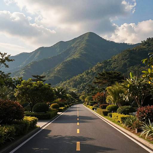 Road Leading to Mountain Garden in China