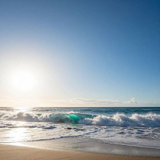 Northern Lights Waves on Beach