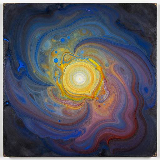 Abstract Encaustic Cosmic Texture