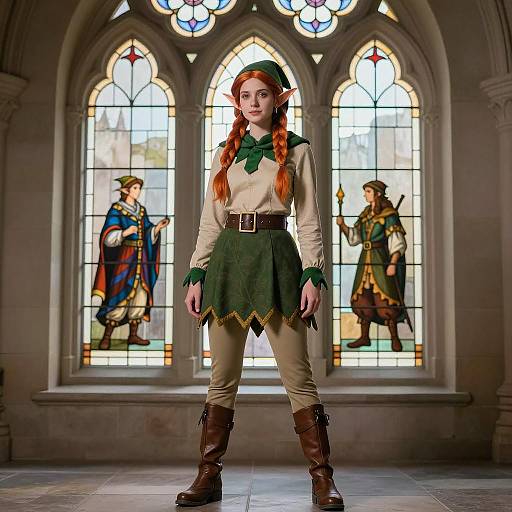 Realistic Young Female Elf in Costume