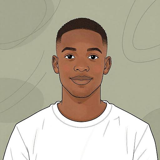 Minimalist Vector Portrait of Young Black Man