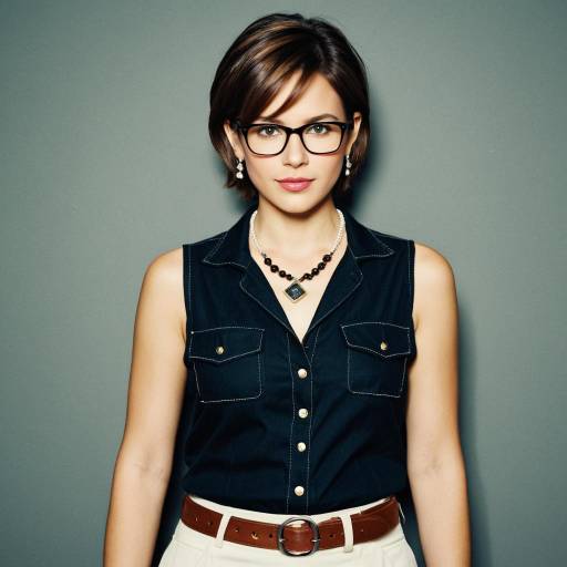 Confident Woman Wearing Glasses and Jewelry