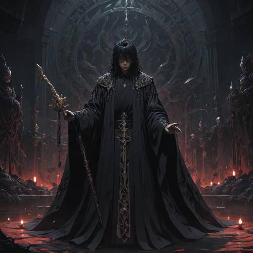 Sinister Cult Leader in Dark Ritual