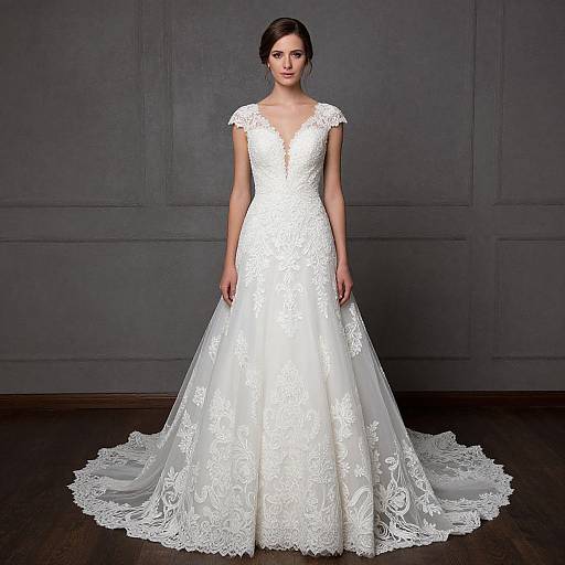 Elegant Woman in White Wedding Dress