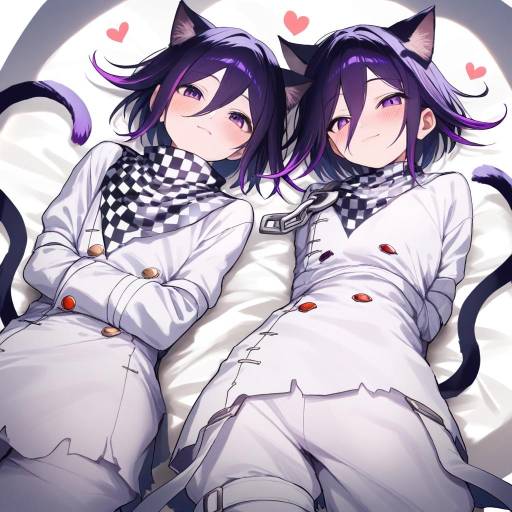 Whimsical Catboy with Checkered Fashion