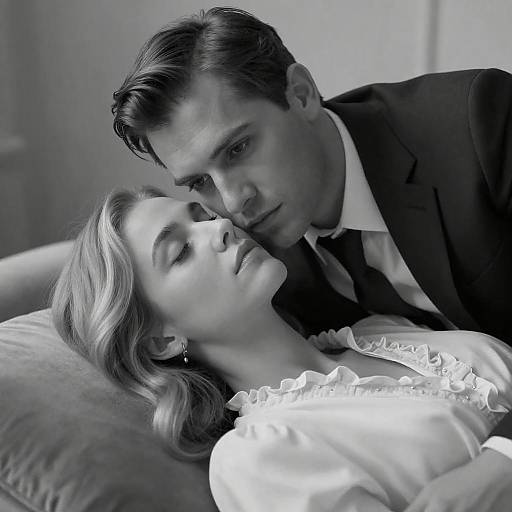 Intimate Black and White Embrace