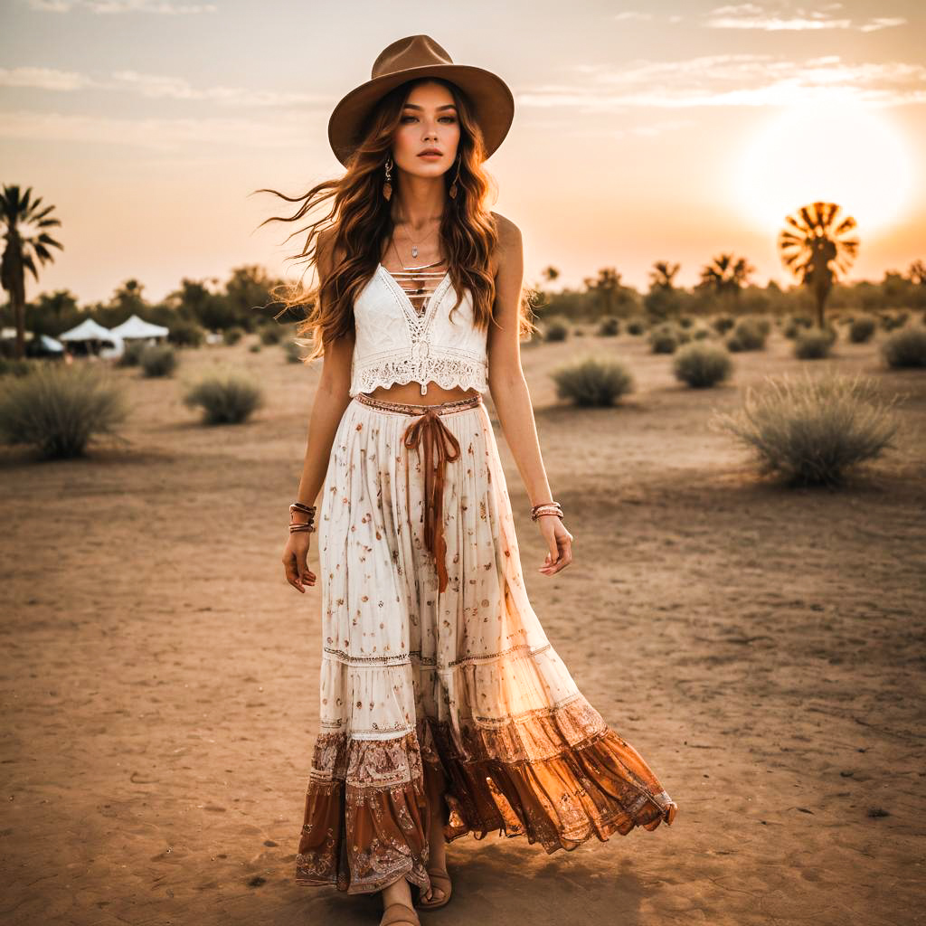 Bohemian Style Girl at Coachella