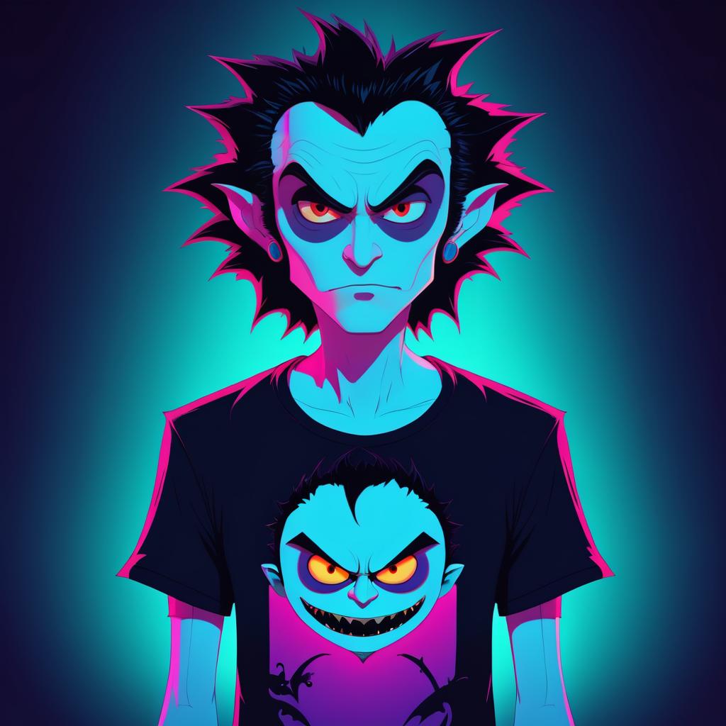 Stylized Vampire Character Design in Bright Colors