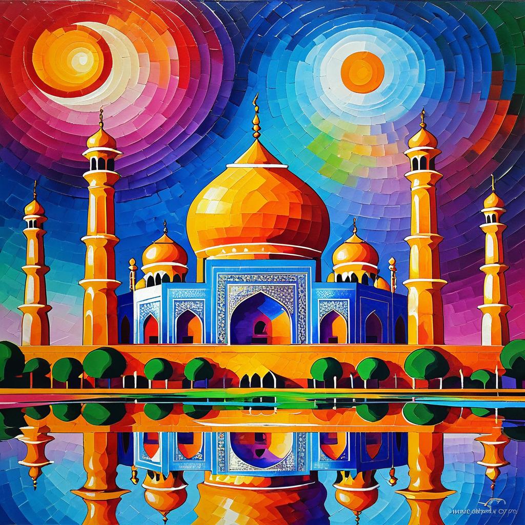 Taj Mahal Inspired by Kandinsky's Style