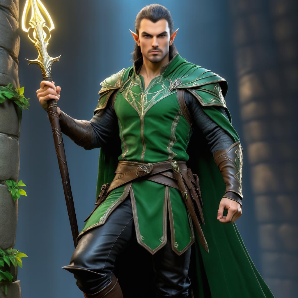 Hyperrealistic Male Elven Rogue Artwork