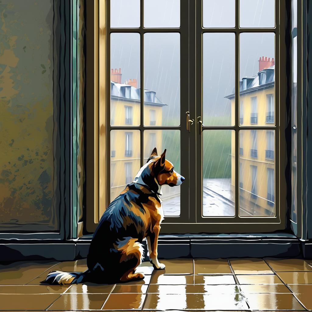 Nostalgic Dog Waiting by the Window