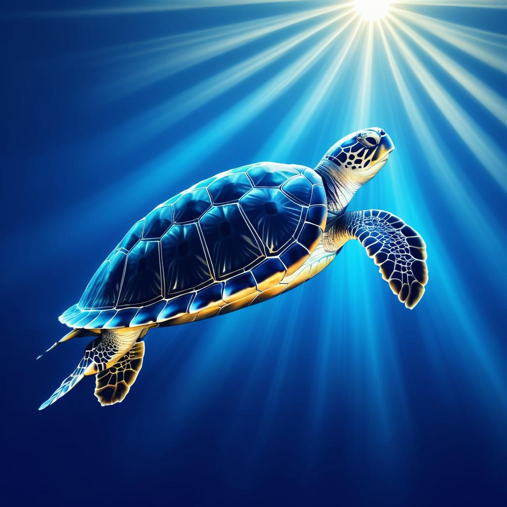 Radiant X-Ray Turtle in Ocean Depths