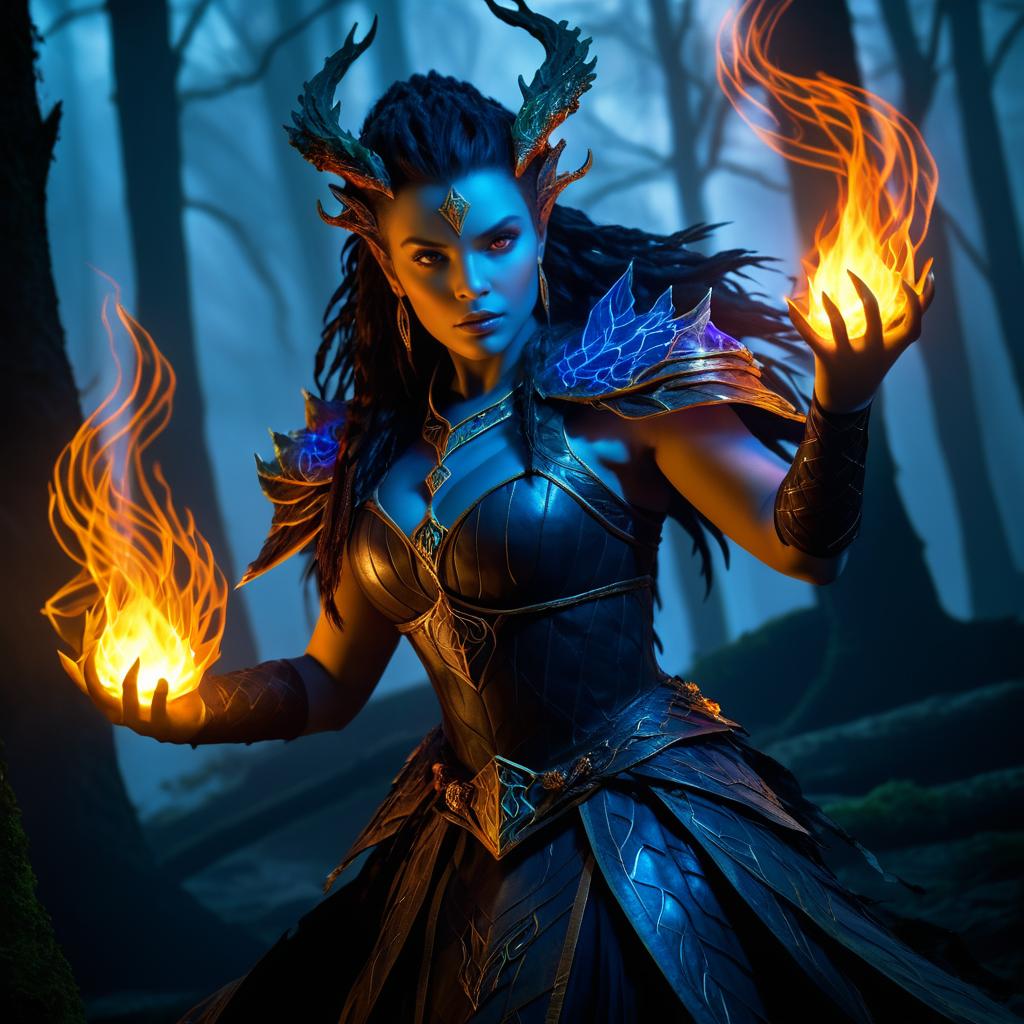 Liora: Sorceress in a Misty Forest