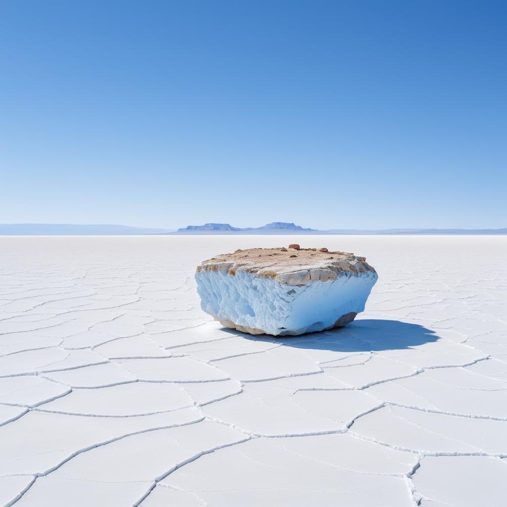 Surreal Panoramic Salt Flat Landscape