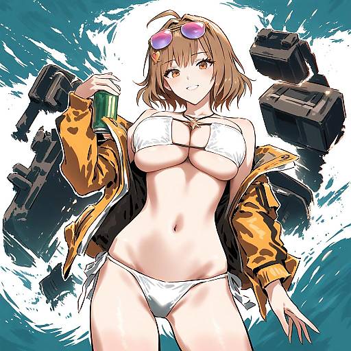 Illustration of Anis (sparkling summer) (nikke), goddess of victory: nikke in the style of Bullfalk