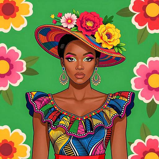 Vibrant Portrait of a Stylish Woman
