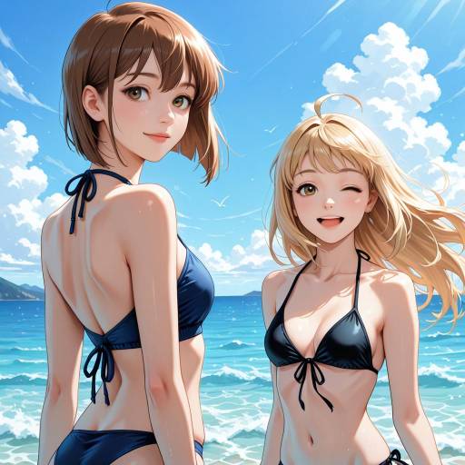 Sunshine Beach Day with Swimsuit Girls