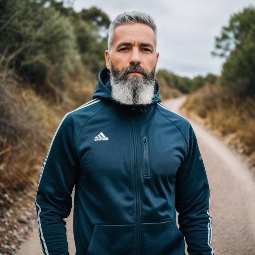 Mature Man in Athletic Jacket Outdoors