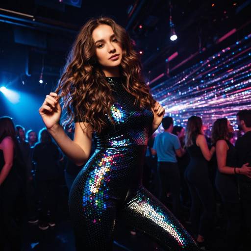 Vibrant Nightclub Dance of a Young Woman