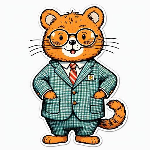 Anthropomorphic Bear in Tweed Suit Sticker