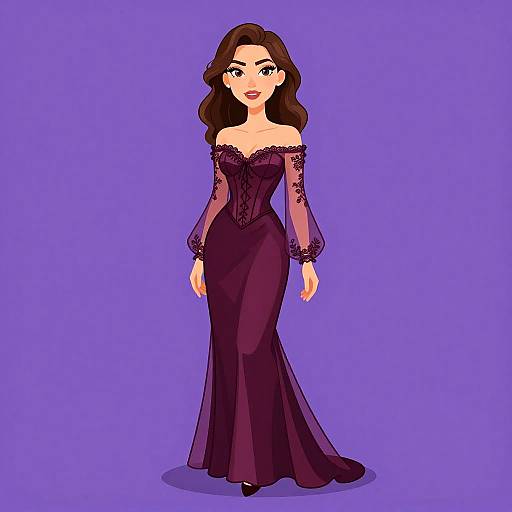 Elegant Burgundy Corset Dress Woman