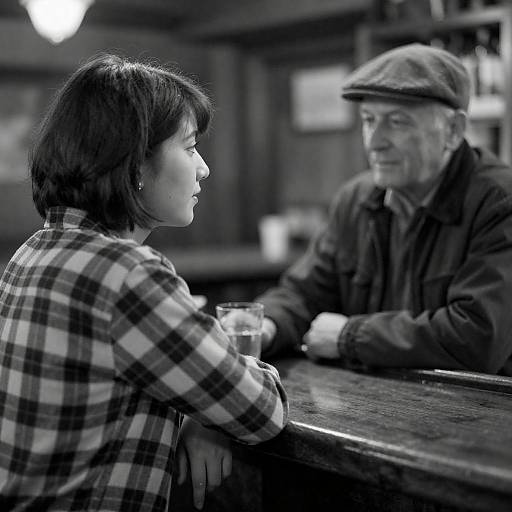 Noir Barroom Portrait: Young Woman & Man