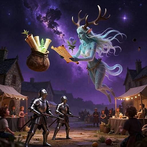 Antlered Xeno-Herbalist and Medieval Joust