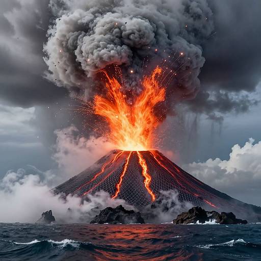 Super Realistic Ocean Volcano Eruption
