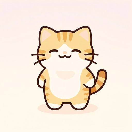 Playful Cartoon Tabby Kitten Art