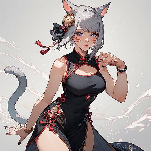 Y'shtola Rhul in Elegant Anime Style