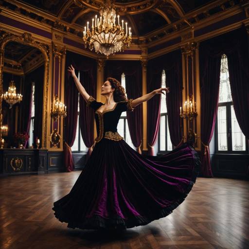 Elegant Flamenco Dance in Baroque Ballroom