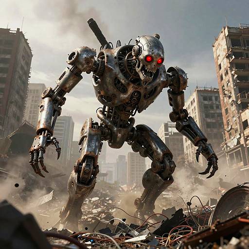 Mechanical Creature in Post-Apocalyptic Urban