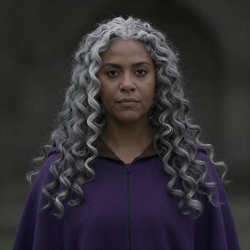 Elegant Portrait of a Silver-Haired Woman